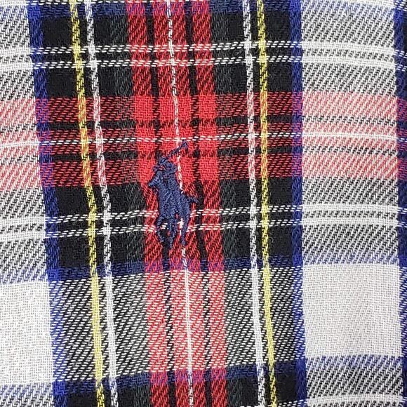 Polo Ralph Lauren Shirt Men's Medium Lined Flannel Red Plaid Long Sleeve Button - Picture 4 of 9